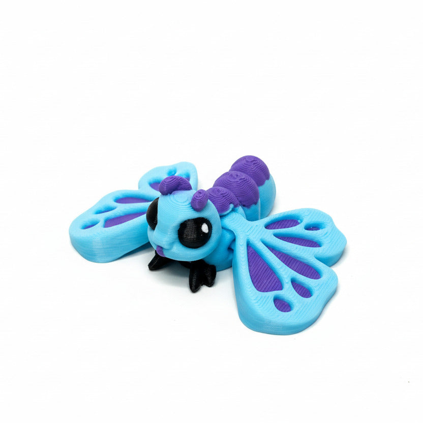 Butterfly (Blue and Purple) • Insect • Bug • Mini 3D Printed Articulated Animal • Flexi Animals • Pocket Pets • Pocket Pals • Desk Pets*