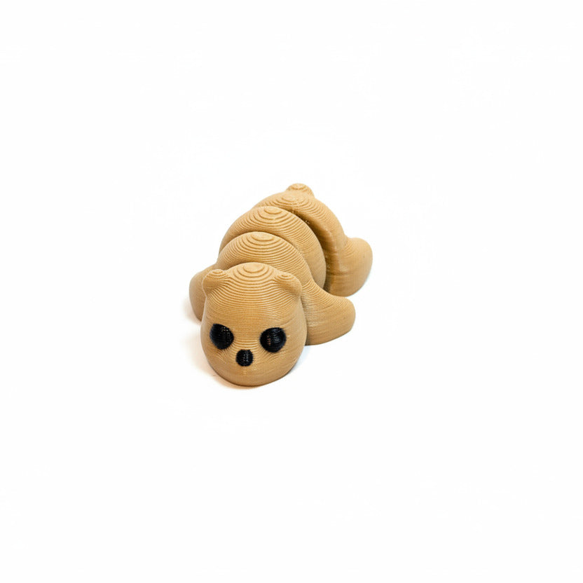 Bear (Light Brown) • Mini 3D Printed Articulated Animal • Flexi Animals • Pocket Pets • Pocket Pals • Desk Pets [#42]
