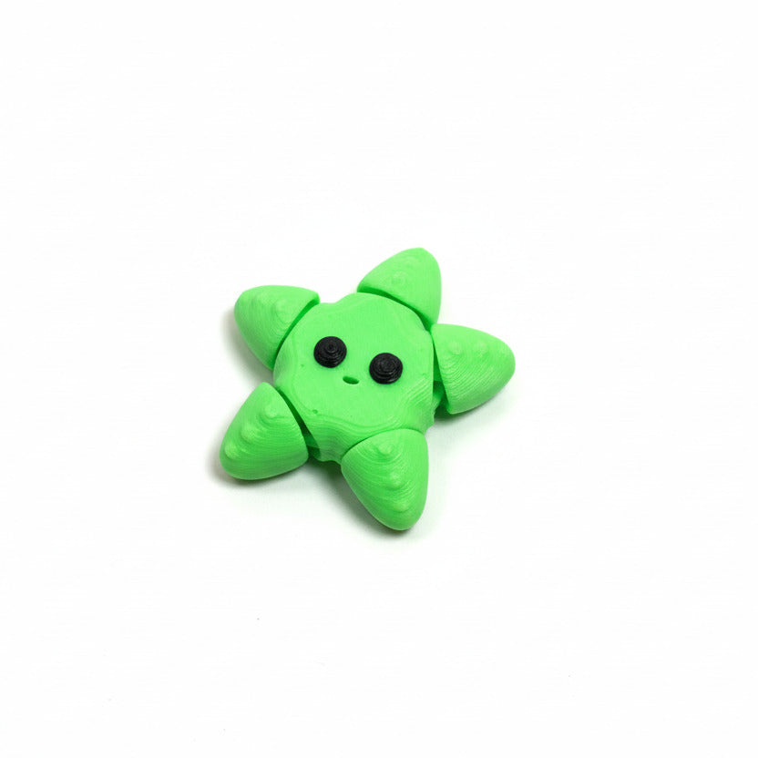 Starfish (Lime Green) • Mini 3D Printed Articulated Animal • Flexi Animals • Pocket Pets • Pocket Pals • Desk Pets [2025]*