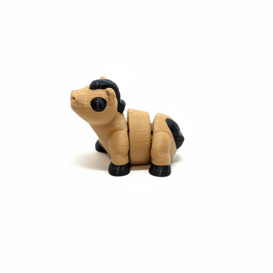 Horse (Brown) • Mini 3D Printed Articulated Animal • Flexi Animals • Pocket Pets • Pocket Pals • Desk Pets [#75]