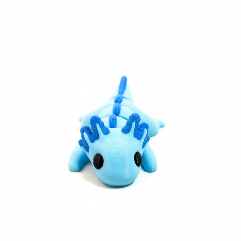 Axolotl (Blue) • Articulated *Larger* Animals • 3D Printed Articulated Animal • Flexi Animals • Pocket Pets • Pocket Pals • Desk Pets [#29]