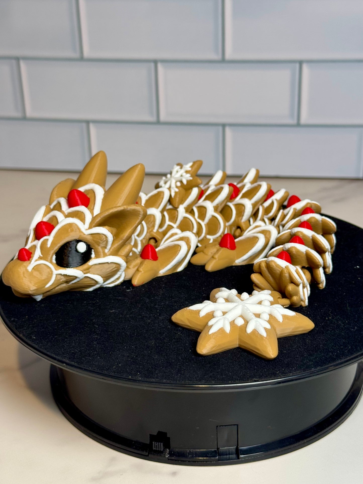 Gingerbread Cookie Dragon (Almost 12 Inches in Length) • Articulated Dragons • Flexi Dragon