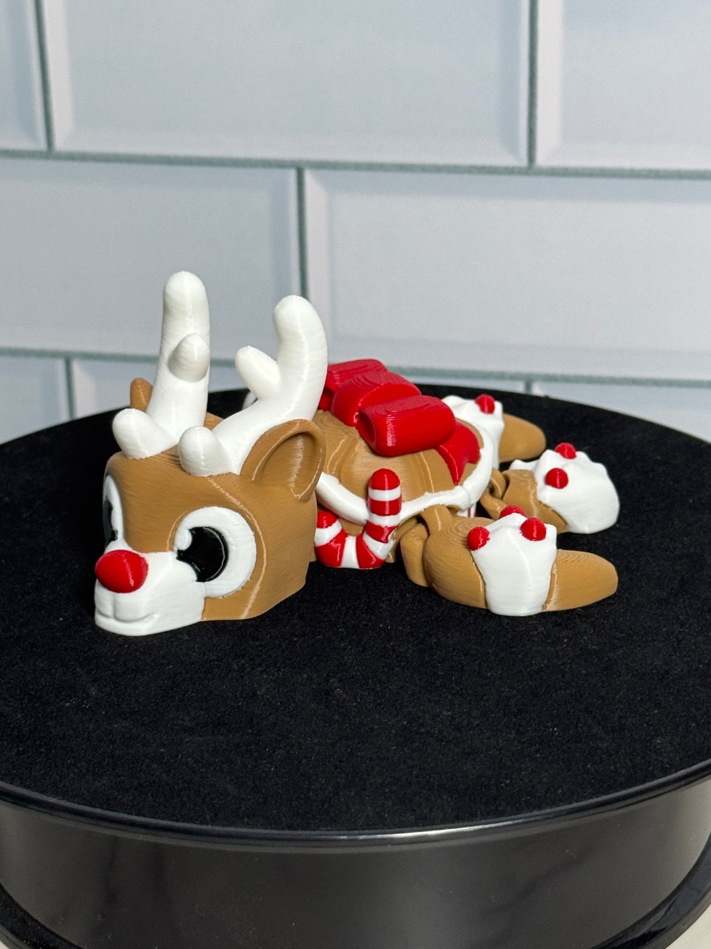 Red Nose Reindeer Articulated Turtle • Articulated Turtle • Flexi Turtle