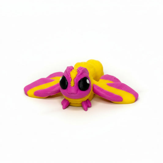 Rosy Maple Moth • Insect • Bug • Mini 3D Printed Articulated Animal • Flexi Animals • Pocket Pets • Pocket Pals • Desk Pets*