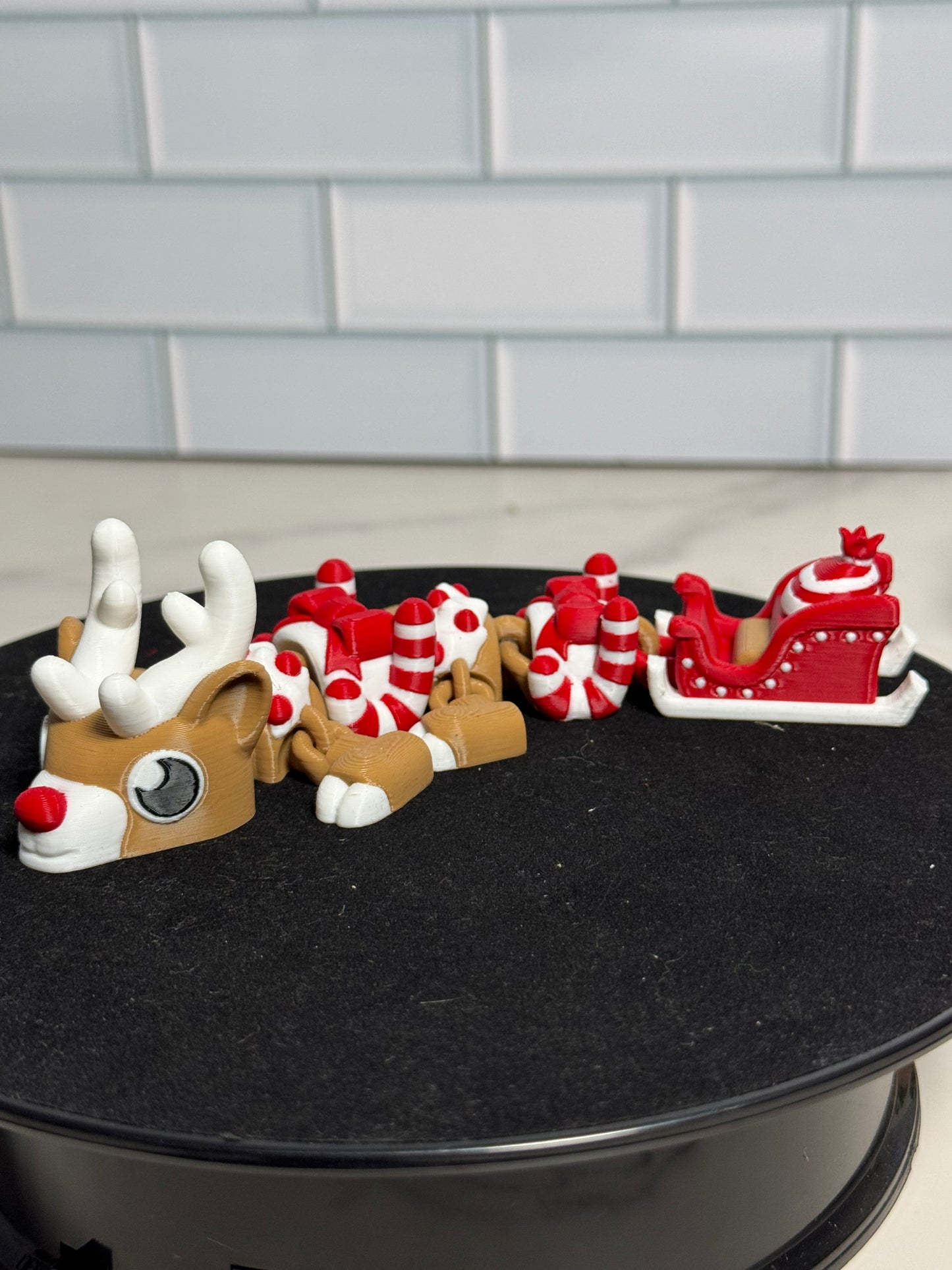Red Nose Reindeer Mini Dragons (Roughly 6 Inches) • Christmas • Articulated Dragons • Flexi Dragon
