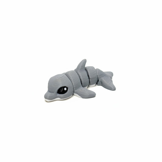 Dolphin (Grey) • Mini 3D Printed Articulated Animal • Flexi Animals • Pocket Pets • Pocket Pals • Desk Pets*
