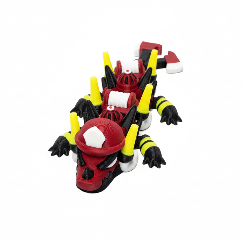 Fireman Mini Dragons (Roughly 6 Inches) • Fire Fighter • Articulated Dragons • Flexi Dragon