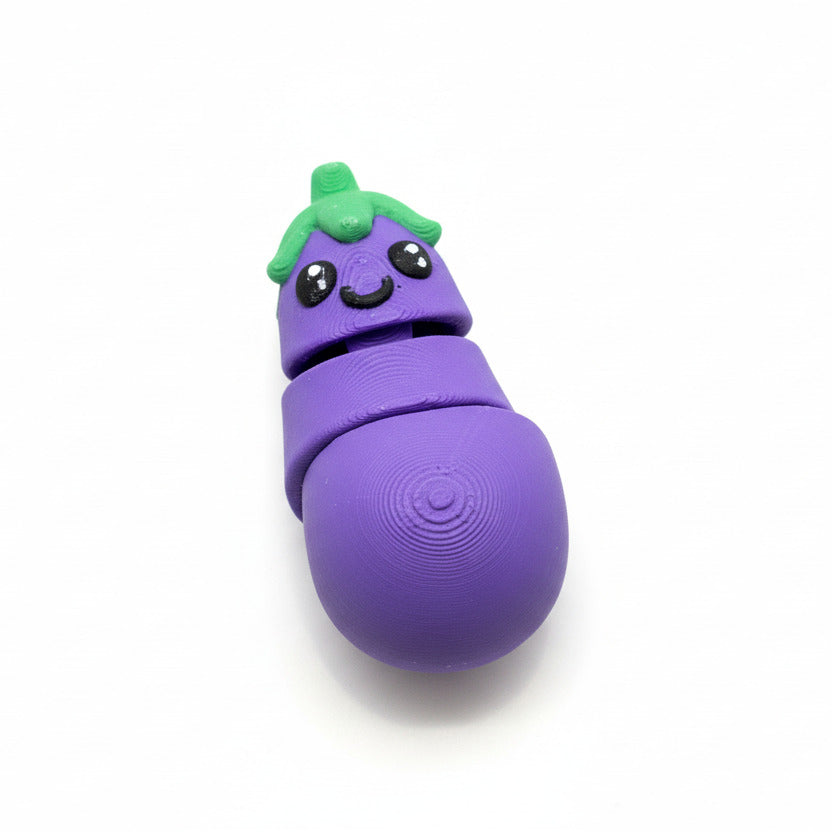 Eggplant • Food • Mini 3D Printed Articulated Animal • Flexi Animals • Pocket Pets • Pocket Pals • Desk Pets