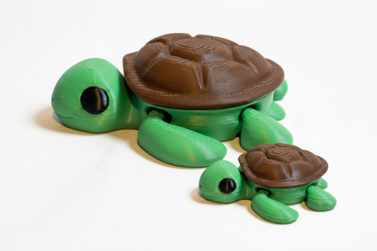 Turtle • Articulated *Larger* Animals • 3D Printed Articulated Animal • Flexi Animals • Pocket Pets • Pocket Pals • Desk Pets [#64]