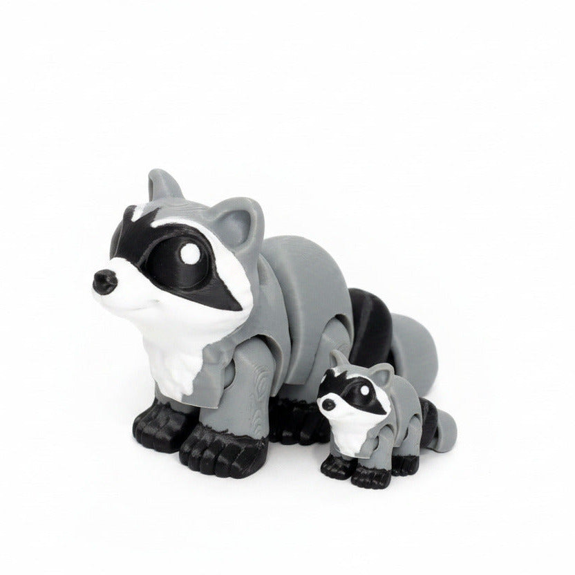 Raccoon • Articulated *Larger* Animals • 3D Printed Articulated Animal • Flexi Animals • Pocket Pets • Pocket Pals • Desk Pets