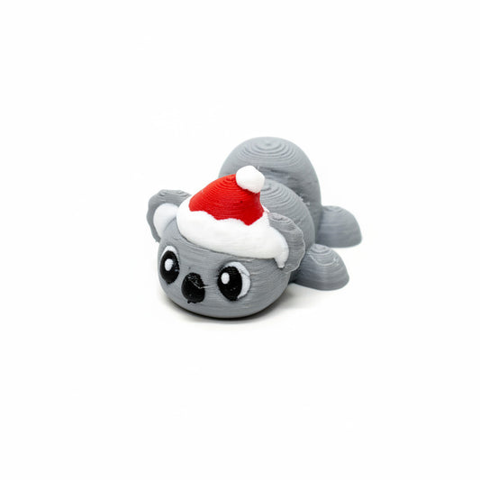 Koala with Santa Hat • Christmas • Mini 3D Printed Articulated Animal • Flexi Animals • Pocket Pets • Pocket Pals • Desk Pets