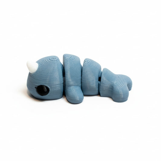 Narwhal (Blue/Grey) • Mini 3D Printed Articulated Animal • Flexi Animals • Pocket Pets • Pocket Pals • Desk Pets [#58]