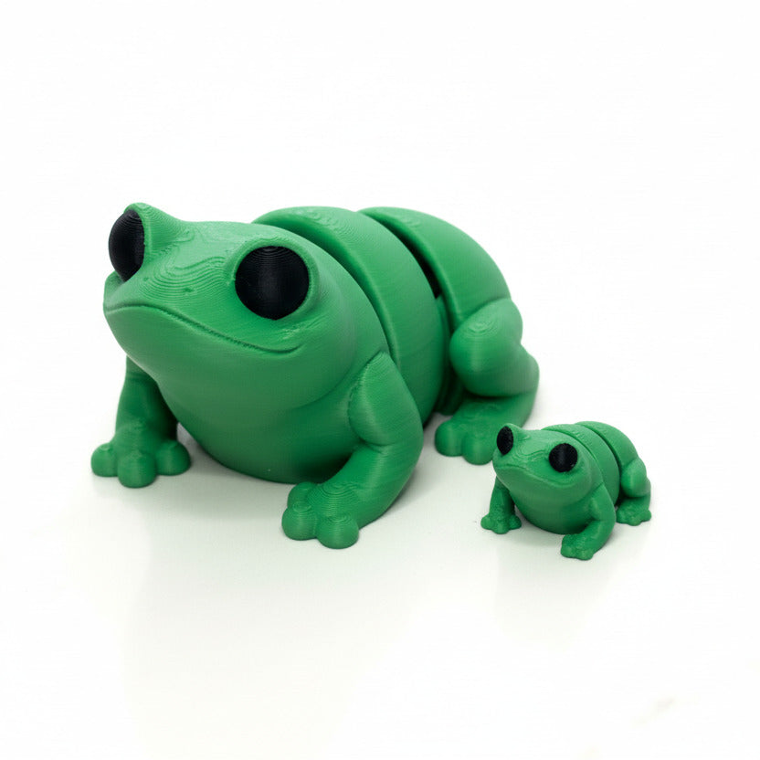 Frog (Green) • Articulated *Larger* Animals • 3D Printed Articulated Animal • Flexi Animals • Pocket Pets • Pocket Pals • Desk Pets [#35]
