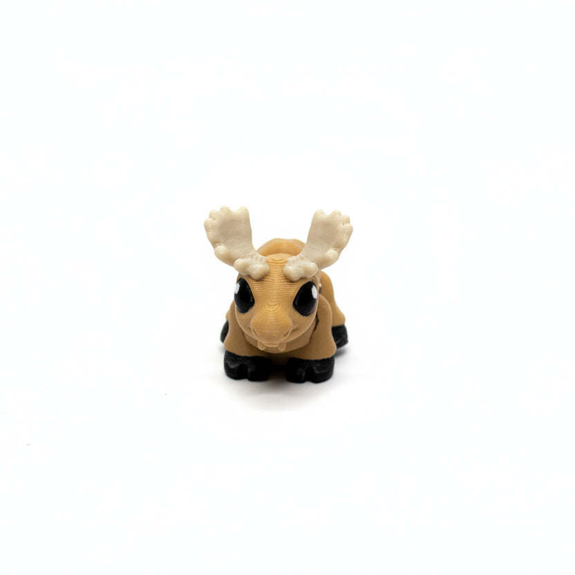 Moose With Antlers • Mini 3D Printed Articulated Animal • Flexi Animals • Pocket Pets • Pocket Pals • Desk Pets*
