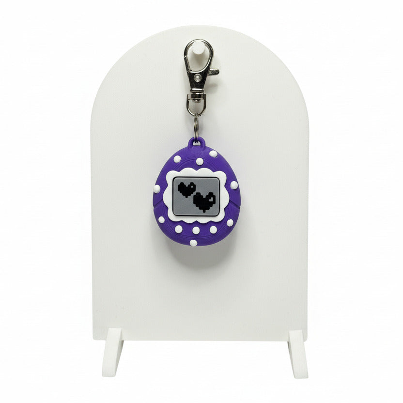 Virtual Pet (Purple with Hearts) • 3D Printed Clicker • Fidget Clicker • Tactile Clickers • Handheld Fidget • Sensory