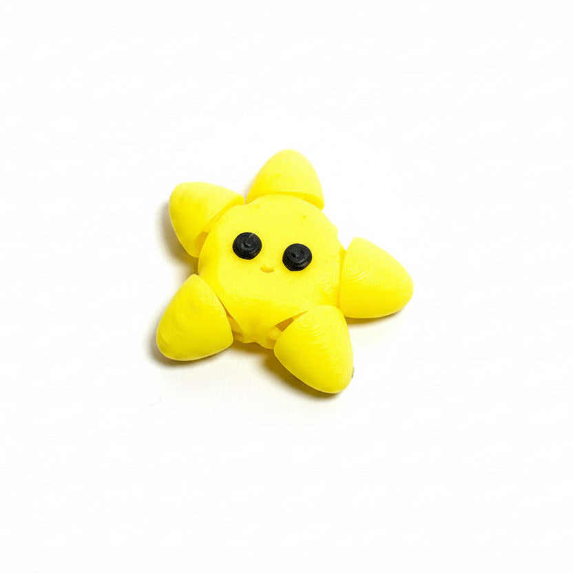 Starfish (Florescent Yellow) • Mini 3D Printed Articulated Animal • Flexi Animals • Pocket Pets • Pocket Pals • Desk Pets [2025]*
