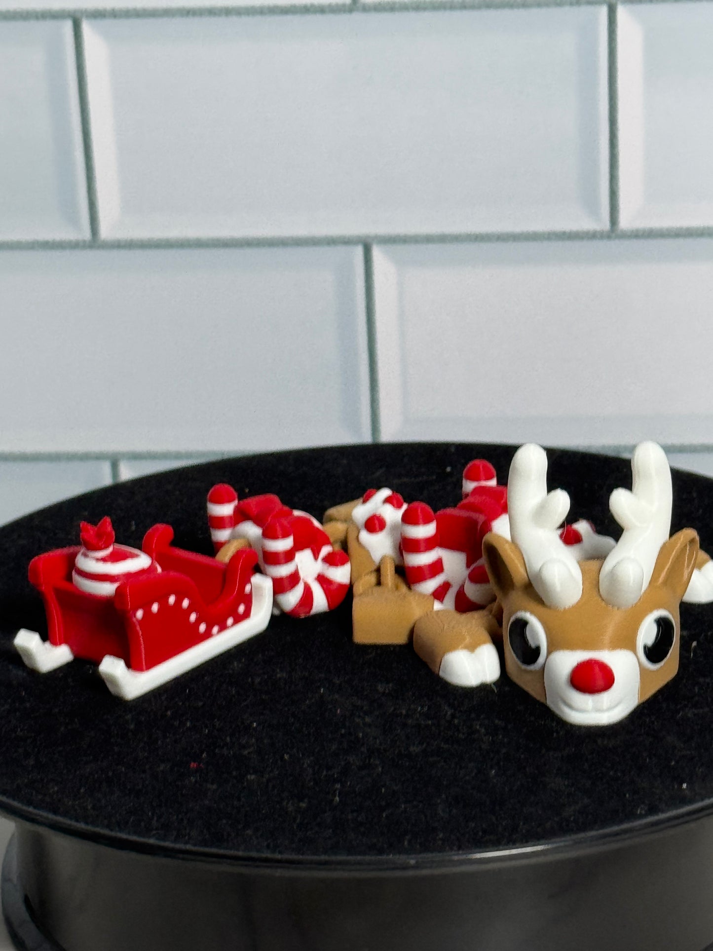 Red Nose Reindeer Mini Dragons (Roughly 6 Inches) • Christmas • Articulated Dragons • Flexi Dragon
