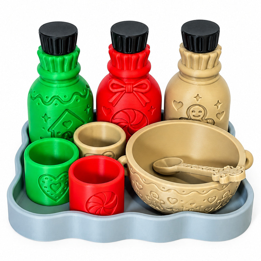 Gingerbread Holiday Potion Set • Sensory Set • Potion Bottle Set • Imaginary Play • Christmas