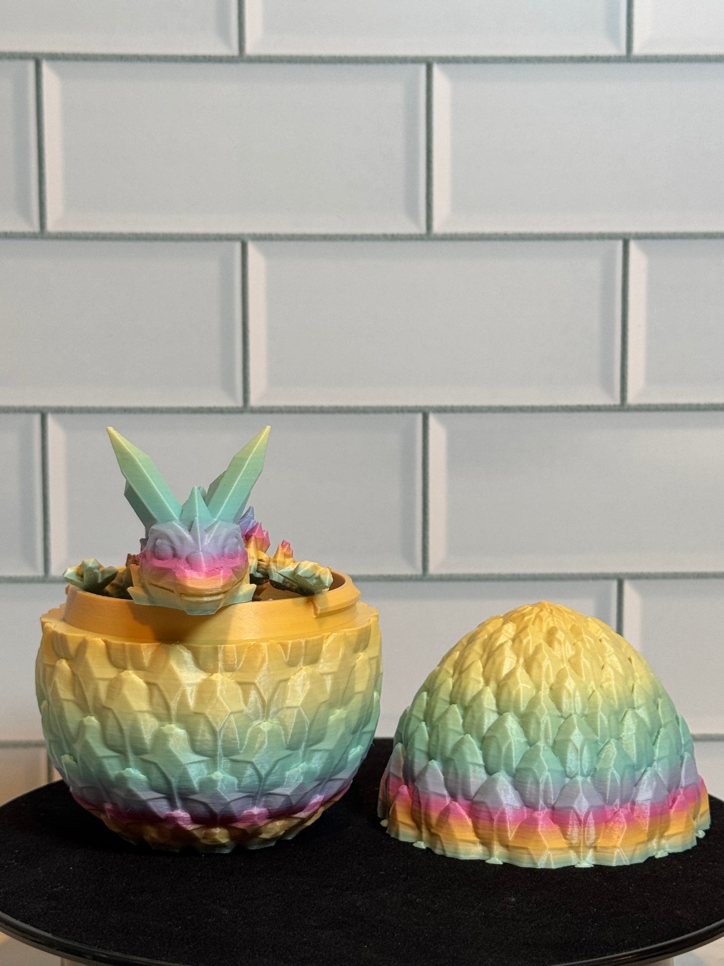 Matching Articulated Dragon + Egg • Flexi Dragon • Articulated • [Rainbow]