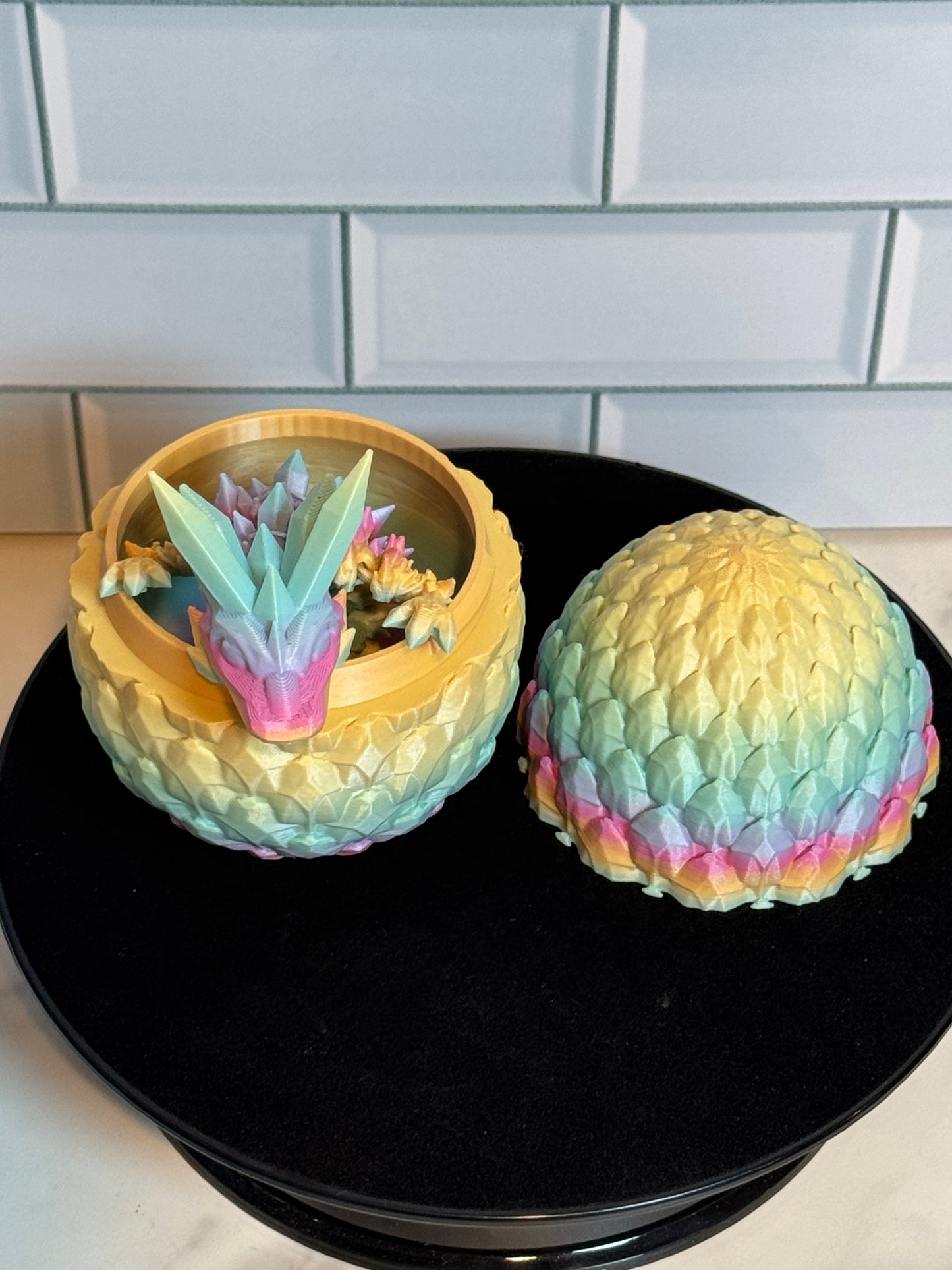 Matching Articulated Dragon + Egg • Flexi Dragon • Articulated • [Rainbow]