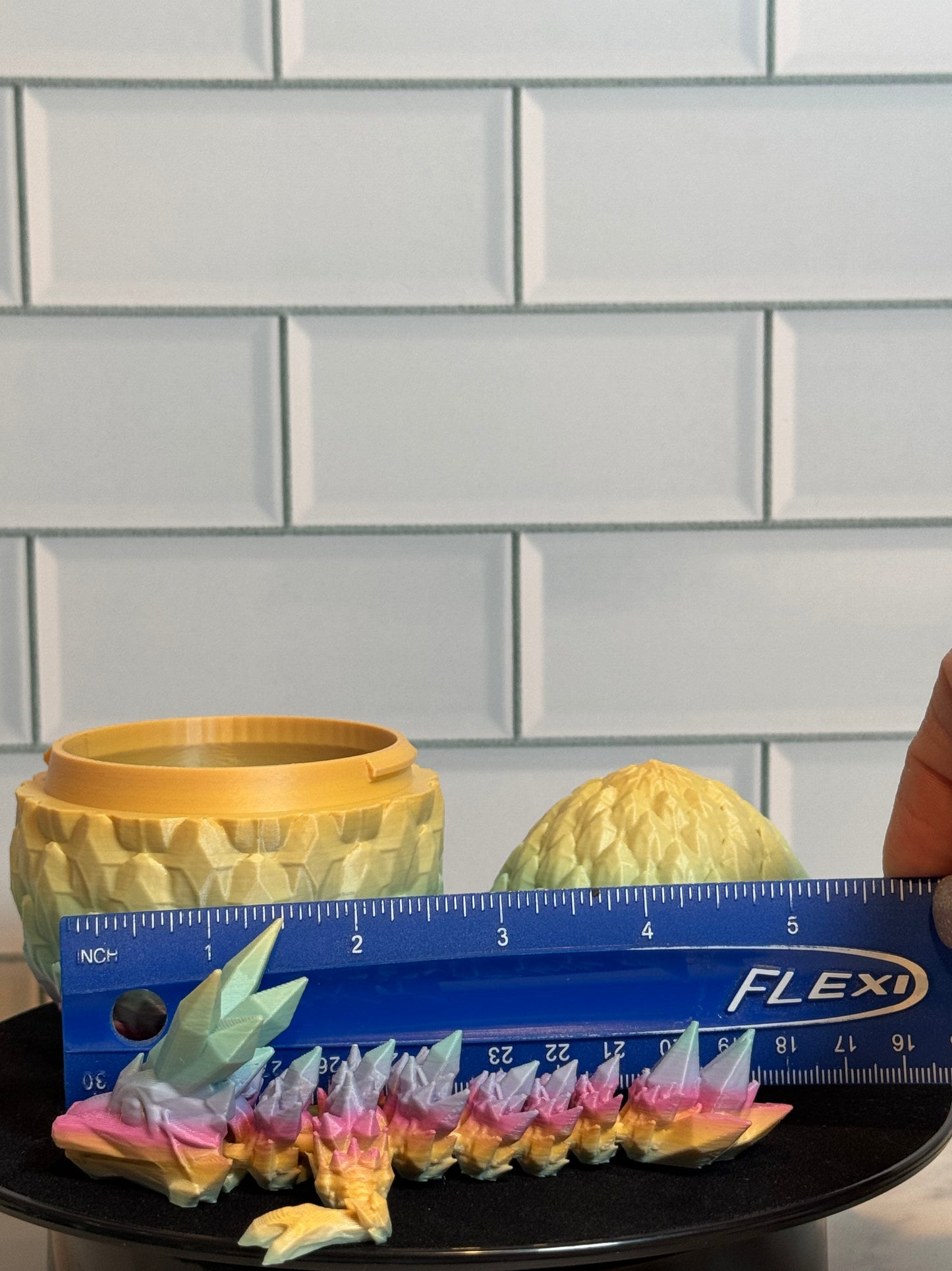 Matching Articulated Dragon + Egg • Flexi Dragon • Articulated • [Rainbow]