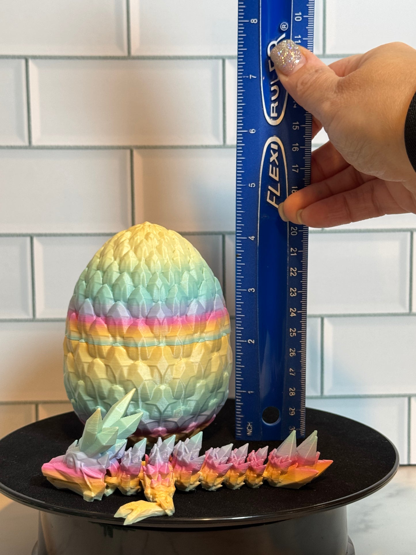 Matching Articulated Dragon + Egg • Flexi Dragon • Articulated • [Rainbow]