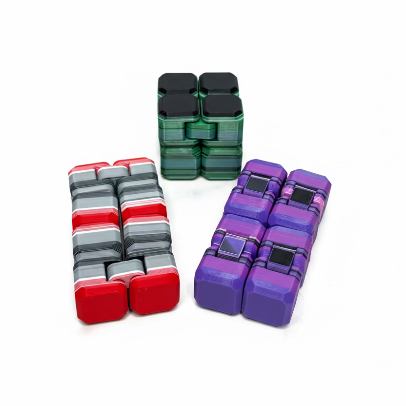 BUNDLE OF 40: Mystery Color 3D-Printed Flushing Fidget - 1.5 inch x 3 inch size - COLORS ARE AT RANDOM