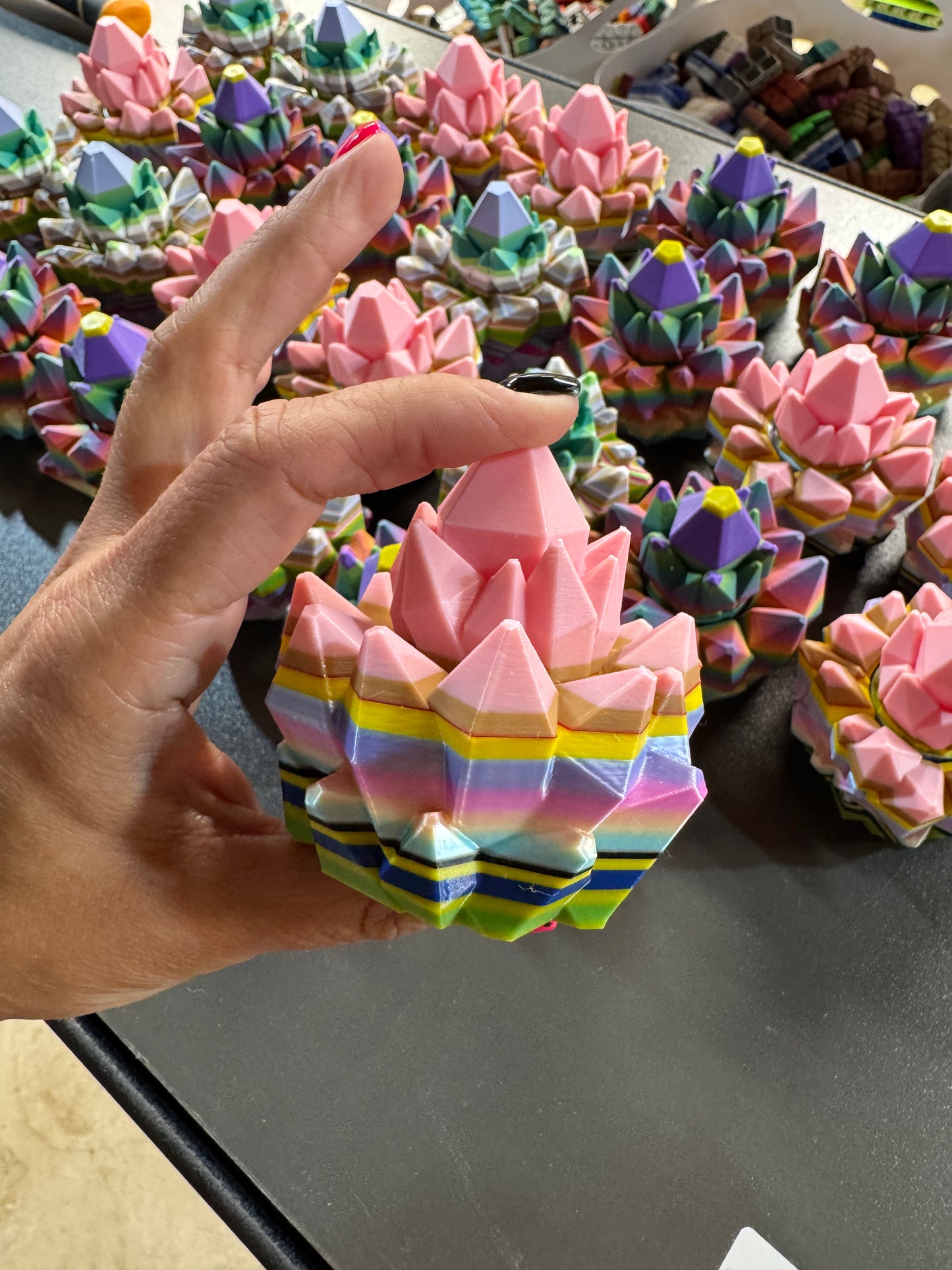 Mystery Color 3D-Printed Spinning Crystal Flushing Fidget - COLORS ARE AT RANDOM