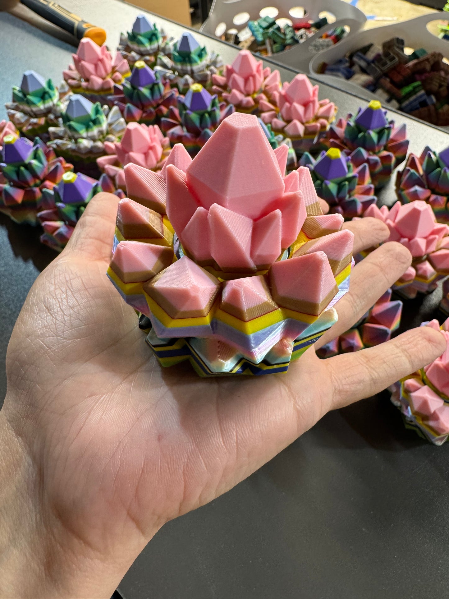 Mystery Color 3D-Printed Spinning Crystal Flushing Fidget - COLORS ARE AT RANDOM