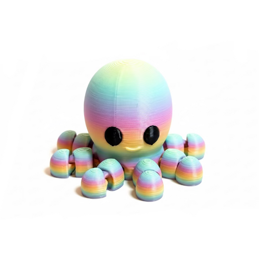 Octopus (Rainbow) • Mini 3D Printed Articulated Animal • Flexi Animals
