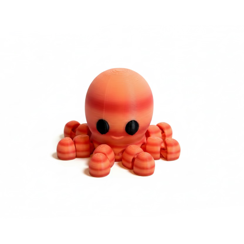 Octopus (Pink Citrus) • Mini 3D Printed Articulated Animal • Flexi Animals • Pocket Pets • Pocket Pals • Desk Pets [#41]*