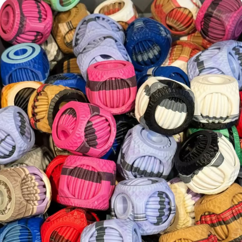 BUNDLE OF 40: Mystery Color 3D-Printed Flushing Fidget - 1.5 inch x 1.5 inch size - COLORS ARE AT RANDOM