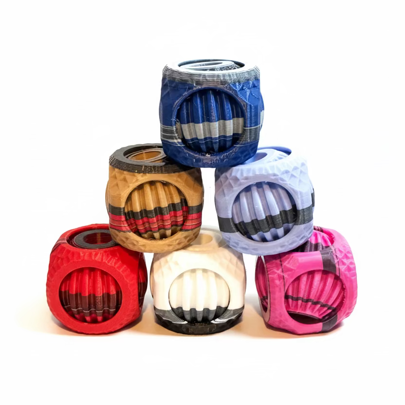 BUNDLE OF 40: Mystery Color 3D-Printed Flushing Fidget - 1.5 inch x 1.5 inch size - COLORS ARE AT RANDOM