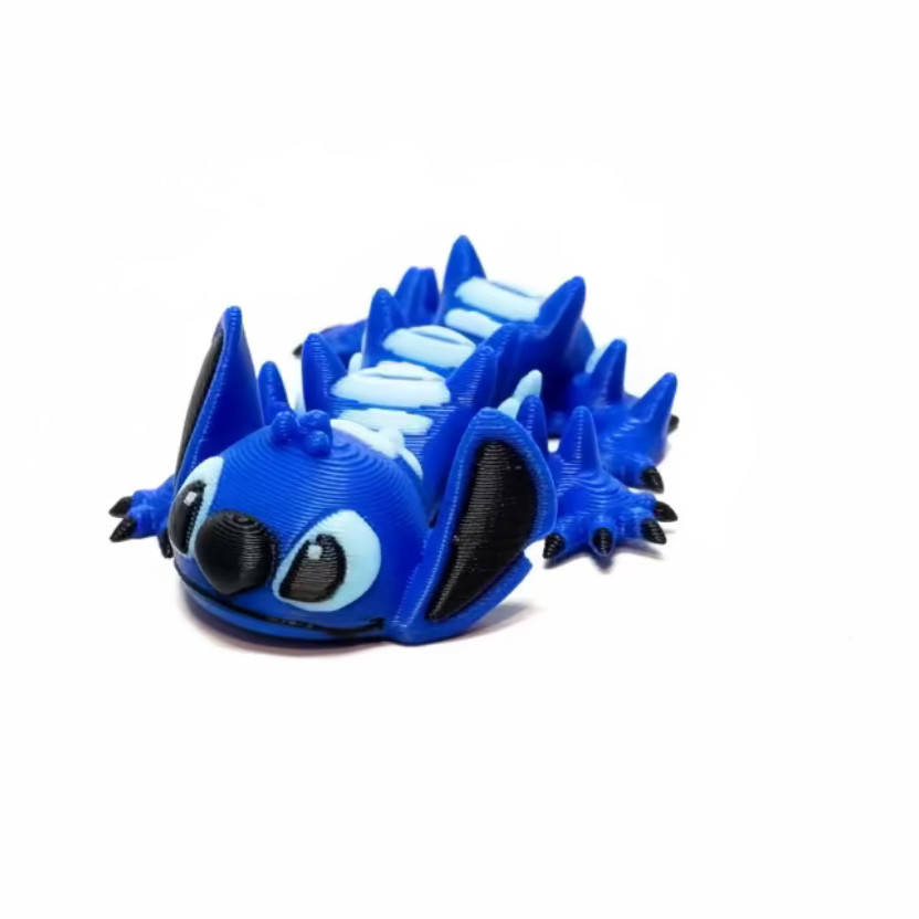 Blue Alien • 626 • Mini 3D Printed Articulated Animal • Flexi Animals • Pocket Pets • Pocket Pals • Desk Pets