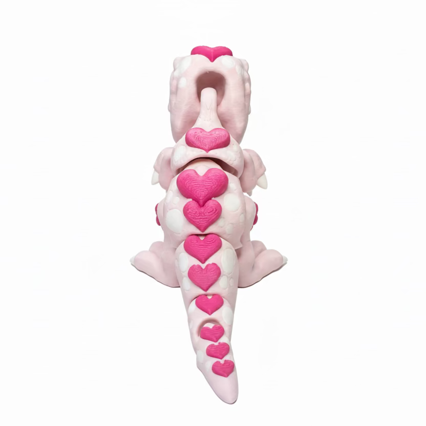 T-Rex Love Dinosaur (Roughly 3 Inches Tall) (Pink + Hot Pink) • Valentine's Day • Articulated Dinosaur • Flexi Animal • Pocket Pets • Desk Pets*