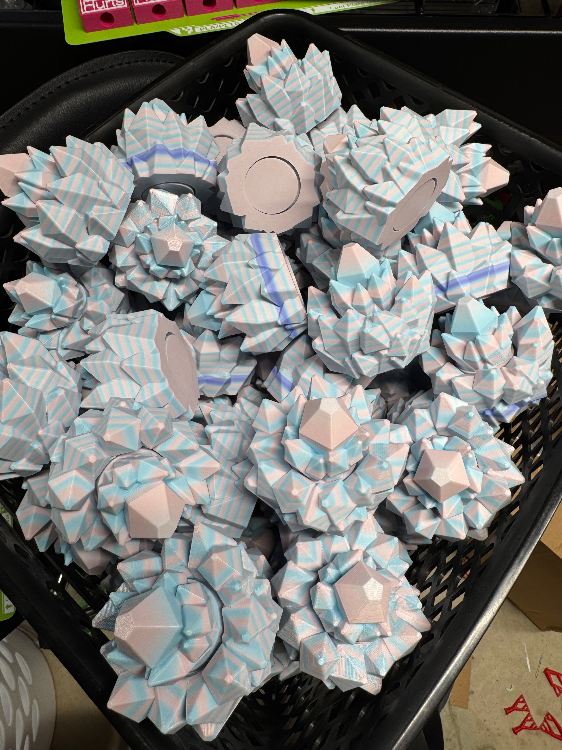 Mystery Color 3D-Printed Spinning Crystal Flushing Fidget - COLORS ARE AT RANDOM – flushing fidgets, 3D printed fidget, view 