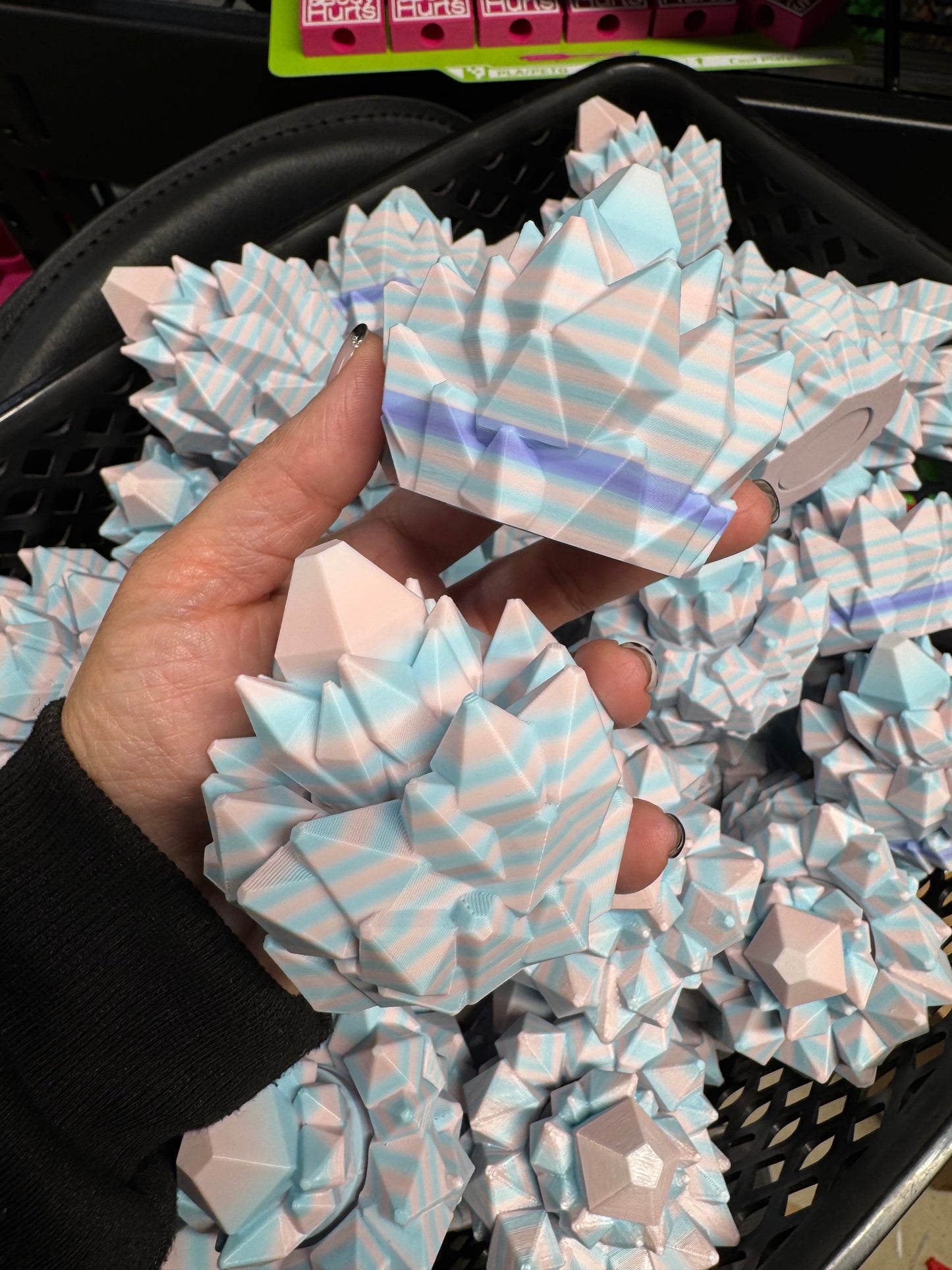 Mystery Color 3D-Printed Spinning Crystal Flushing Fidget - COLORS ARE AT RANDOM – flushing fidgets, 3D printed fidget, view 