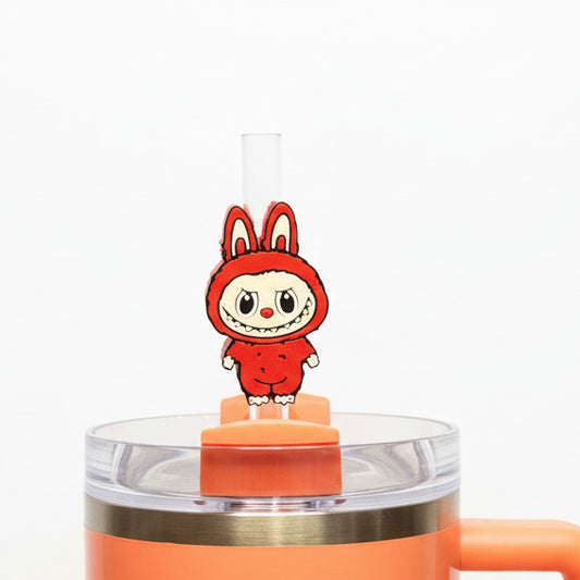 Red Labu Scary Monster • Stanley Straw Buddies – 3D Printed Straw Toppers (Fits Stanley Size Straws Only)
