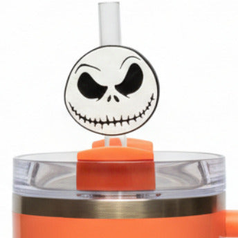 Skeleton Face • Halloween • Stanley Straw Buddies – 3D Printed Straw Toppers (Fits Stanley Size Straws Only)