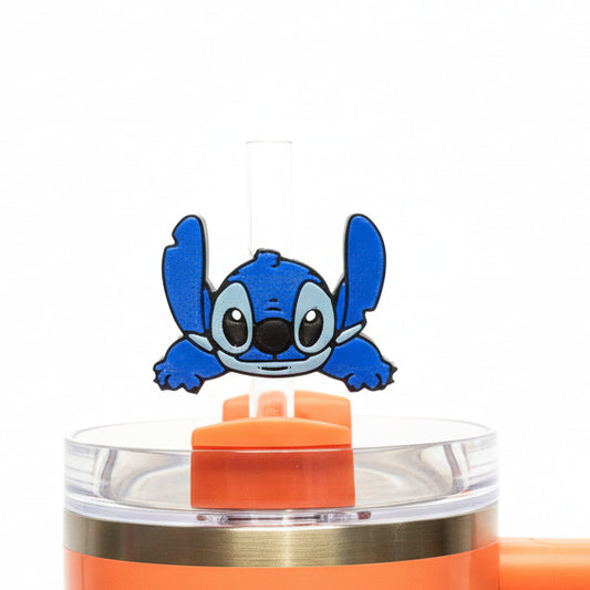 Blue Alien Laying Down • 626 • Stanley Straw Buddies – 3D Printed Straw Toppers (Fits Stanley Size Straws Only)