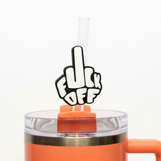 Fuck Off • Stanley Straw Buddies – 3D Printed Straw Toppers (Fits Stanley Size Straws Only)