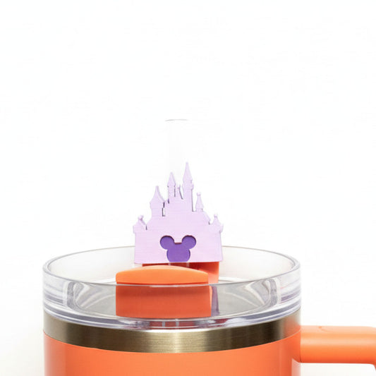 Magical Castle (Purple) • Stanley Straw Buddies – 3D Printed Straw Toppers (Fits Stanley Size Straws Only)