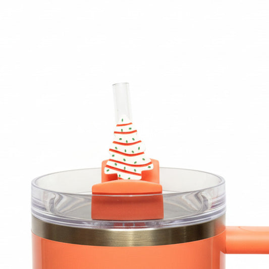 Christmas Tree Cake • Christmas • Stanley Straw Buddies – 3D Printed Straw Toppers (Fits Stanley Size Straws Only)