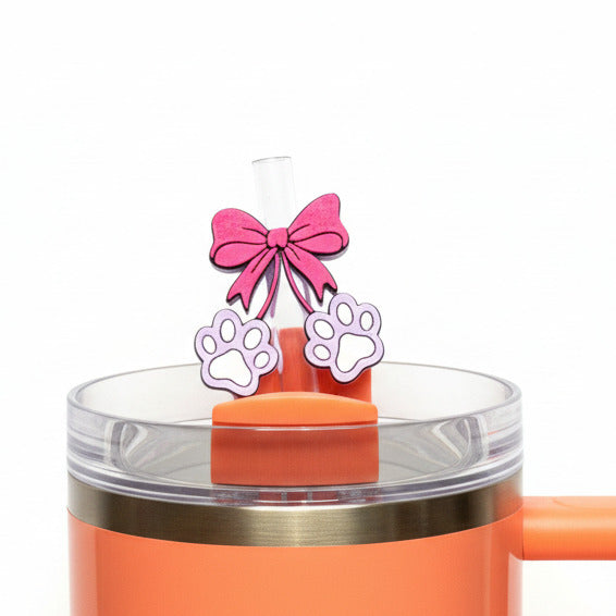 Dog Paws • Cat Paws • Stanley Straw Buddies – 3D Printed Straw Toppers (Fits Stanley Size Straws Only)