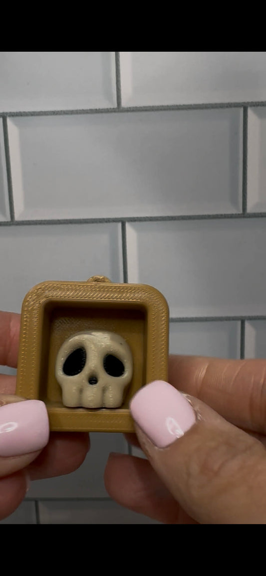 Square Bookcase Bookshelf With Skull • 3D Printed Clicker • Fidget Clicker • Tactile Clickers • Handheld Fidget • Sensory