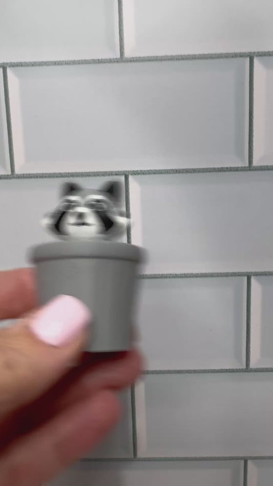 Raccoon In Garbage Can • Trash Panda • 3D Printed Clicker • Fidget Clicker • Tactile Clickers • Handheld Fidget • Sensory